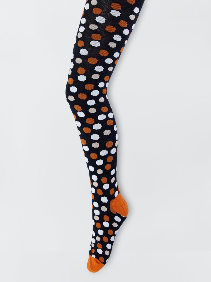 Collants 'pois' bleu marine - Kiabi
