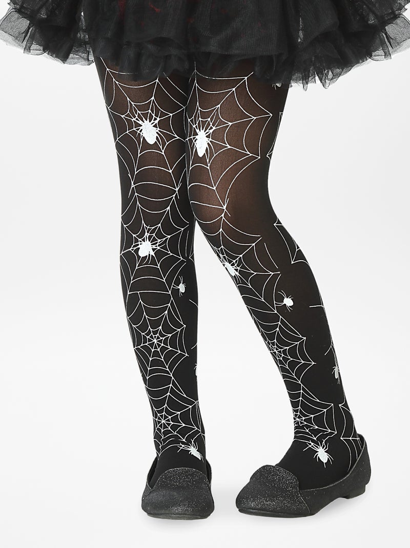 Collants 'toile d'araignée' noir/blanc - Kiabi