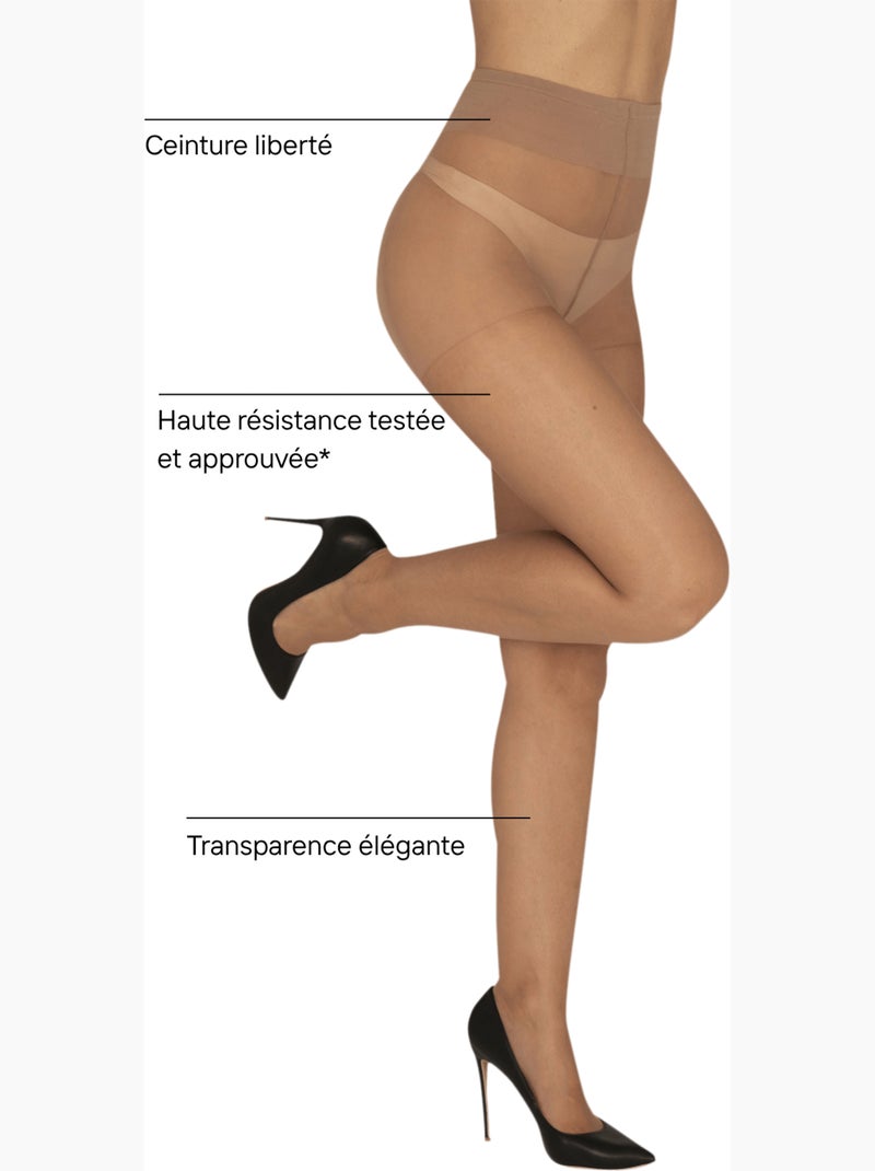 Collants transparents 15d elastivoile Beige foncé - Kiabi