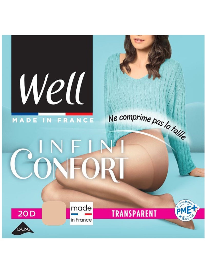 Collants transparents 20D INFINI CONFORT Beige clair - Kiabi