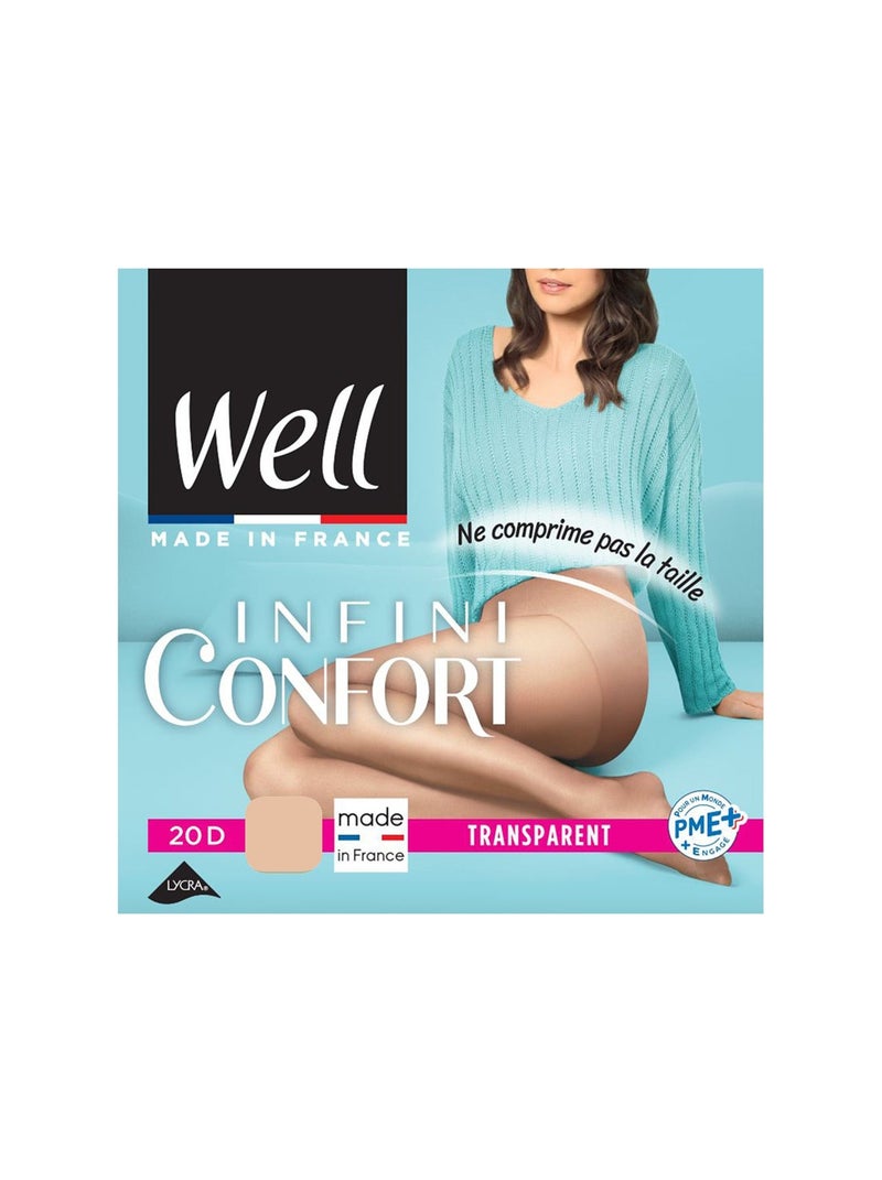 Collants transparents 20D WELL INFINI CONFORT Beige clair - Kiabi