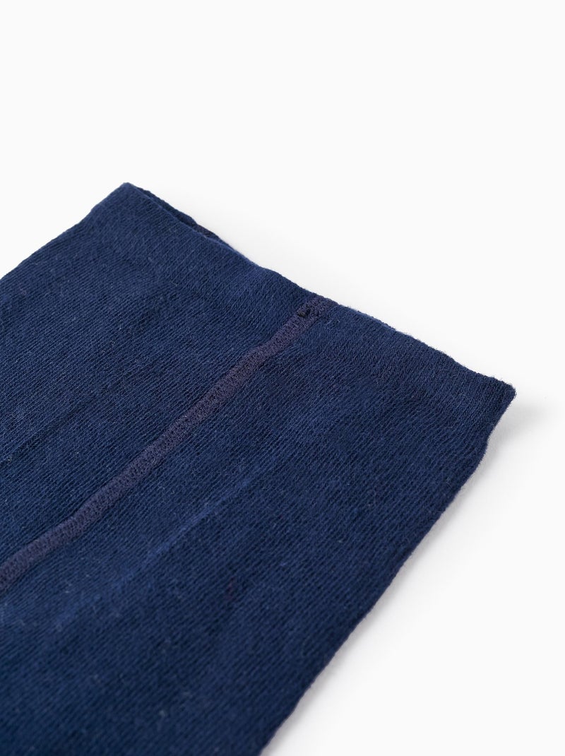 Collants Unis avec Nœud Bleu foncé - Kiabi