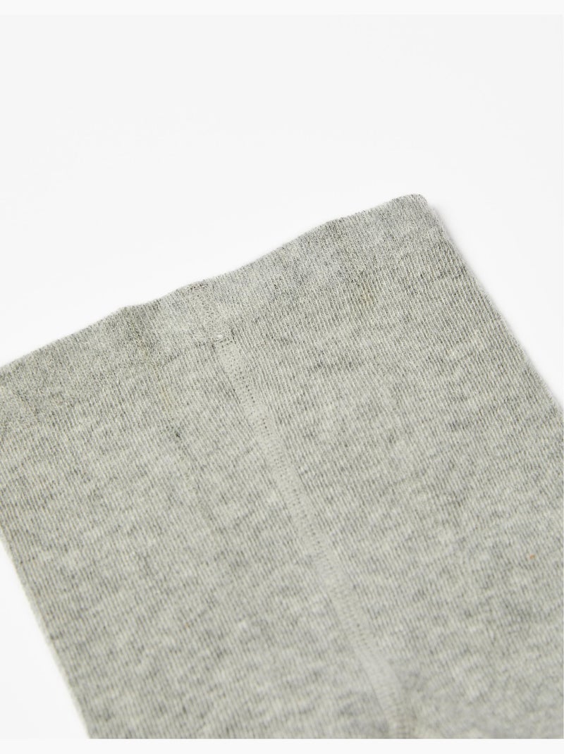 Collants Unis en Coton Gris clair - Kiabi