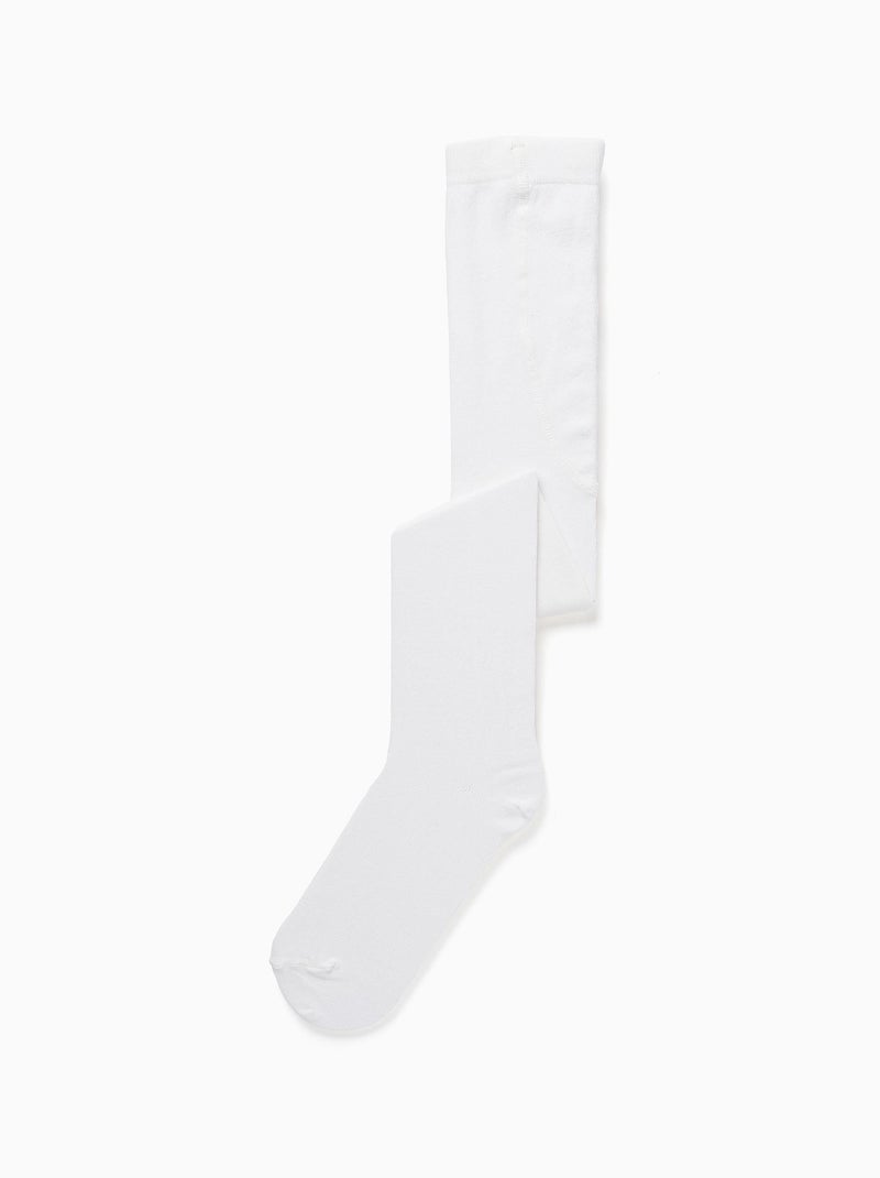 Collants unis en maille anti-bouloche Blanc - Kiabi