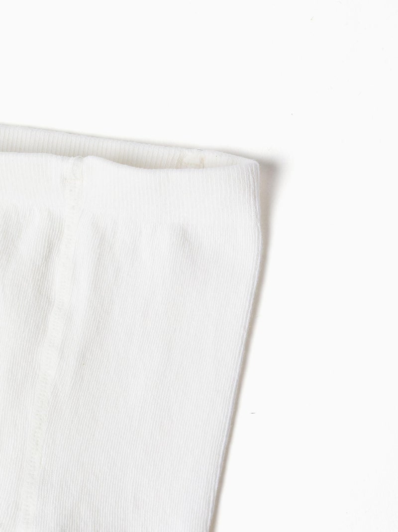 Collants unis en maille anti-bouloche Blanc - Kiabi