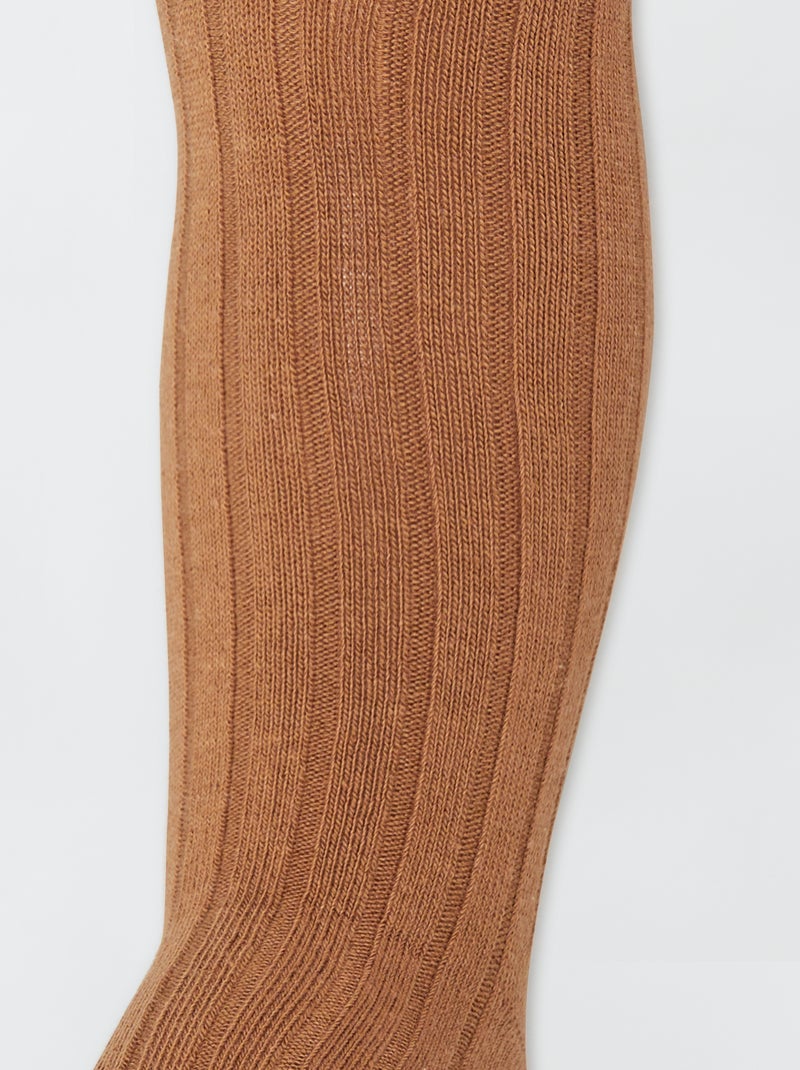 Collants unis et chauds Beige - Kiabi