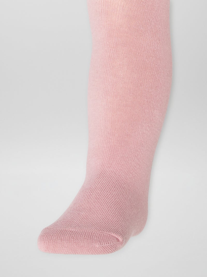 Collants unis et chauds vieux rose - Kiabi