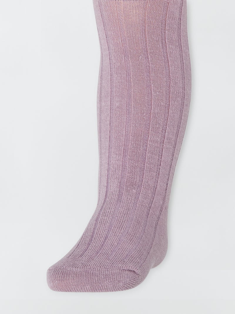 Collants unis et chauds Violet - Kiabi