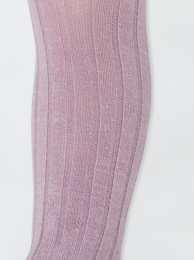 Collants unis et chauds Violet - Kiabi