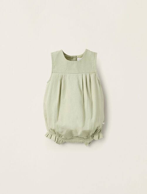 Collection Brothers & Sisters. Combi-short vert pour nouveau-né manches longues SUMMER BREEZE - Kiabi