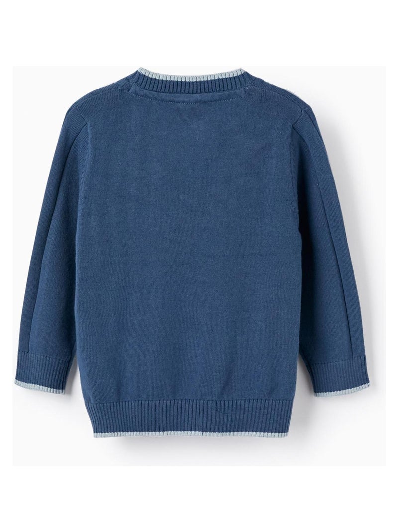 Collection Brothers & Sisters. Pull en maille bleu foncé BROTHERS&SISTERS Bleu - Kiabi