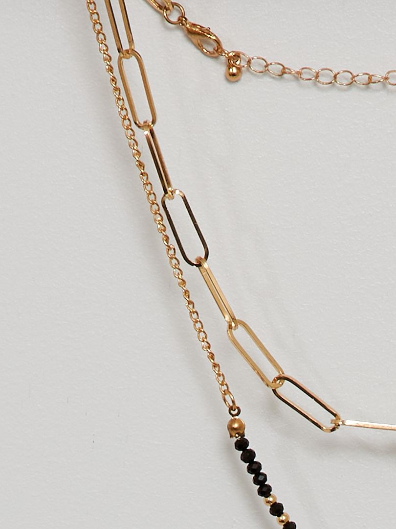 Collier 3 rangs avec pendentifs coquillage - doré léopard - Kiabi - 6.00€