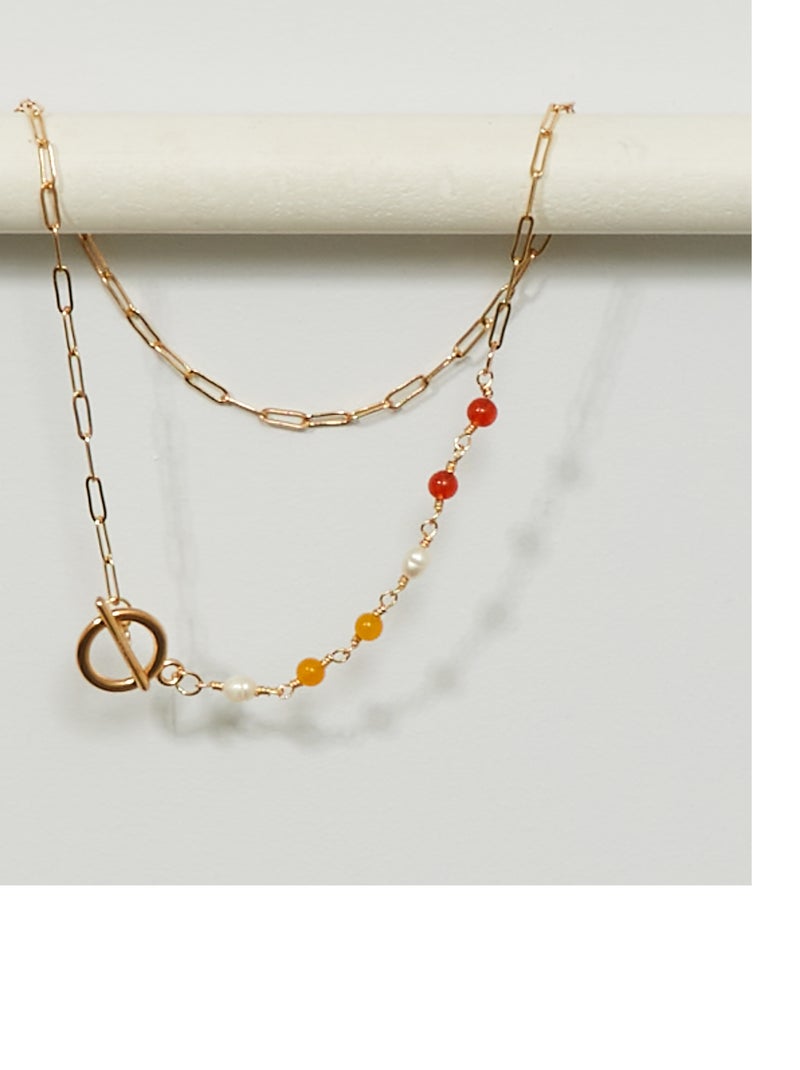 Collier à perles colorées Doré - Kiabi