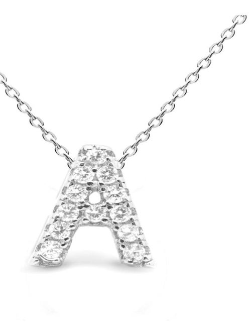 Collier, alphabet en argent 925 et zircon brillant avec finition rhodiée - Kiabi
