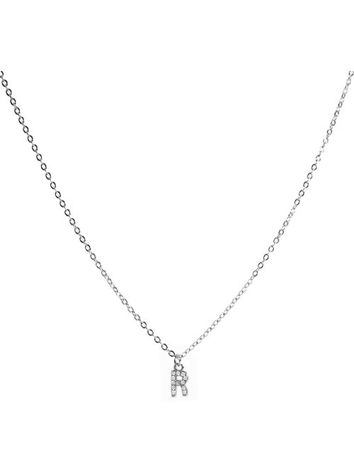 Collier Alphabet Luxenter argenté - Kiabi