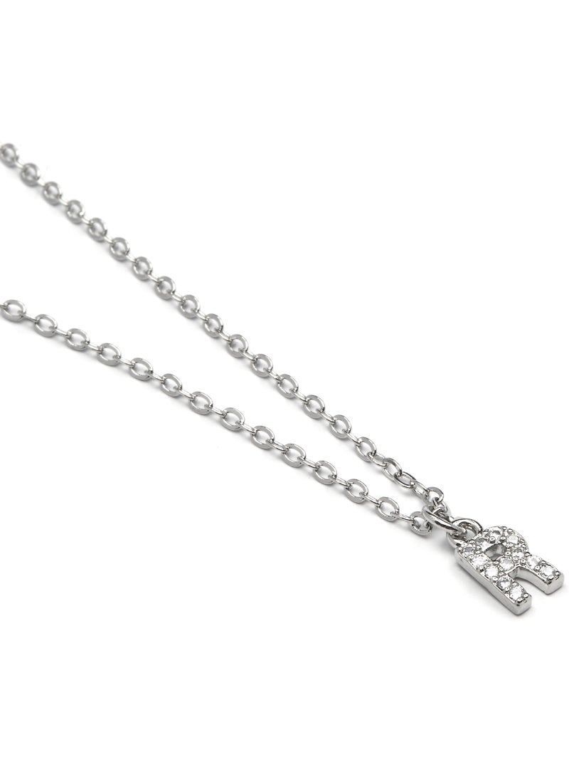 Collier Alphabet Luxenter argenté Blanc - Kiabi