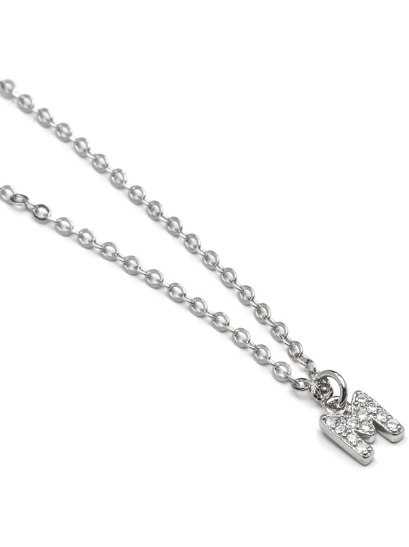 Collier Alphabet Luxenter argenté Blanc - Kiabi