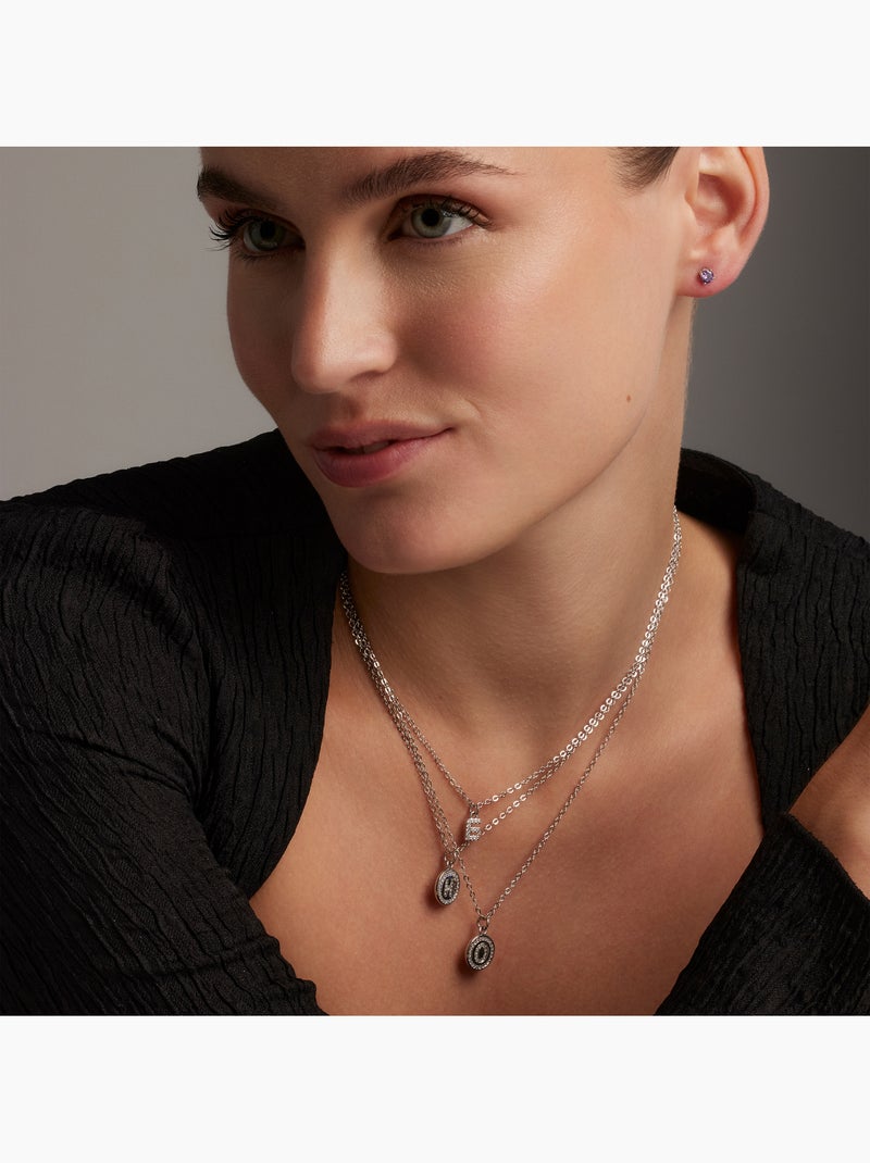 Collier Alphabet Luxenter argenté Blanc - Kiabi