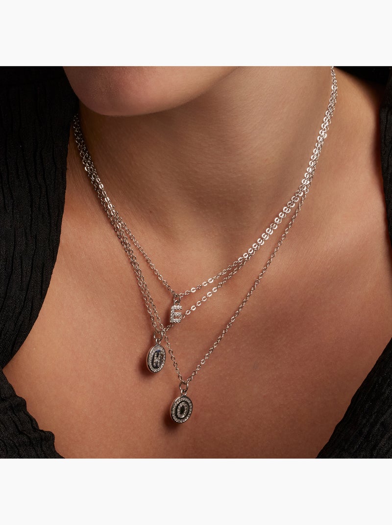 Collier Alphabet Luxenter argenté Blanc - Kiabi