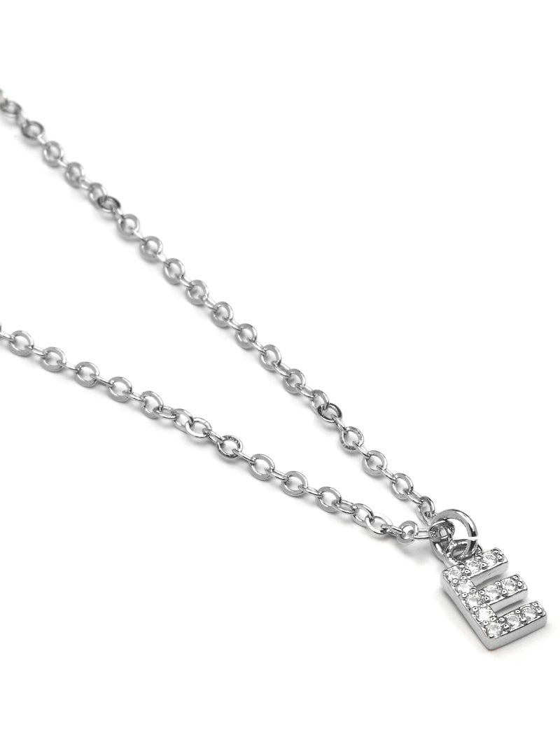 Collier Alphabet Luxenter argenté Blanc - Kiabi