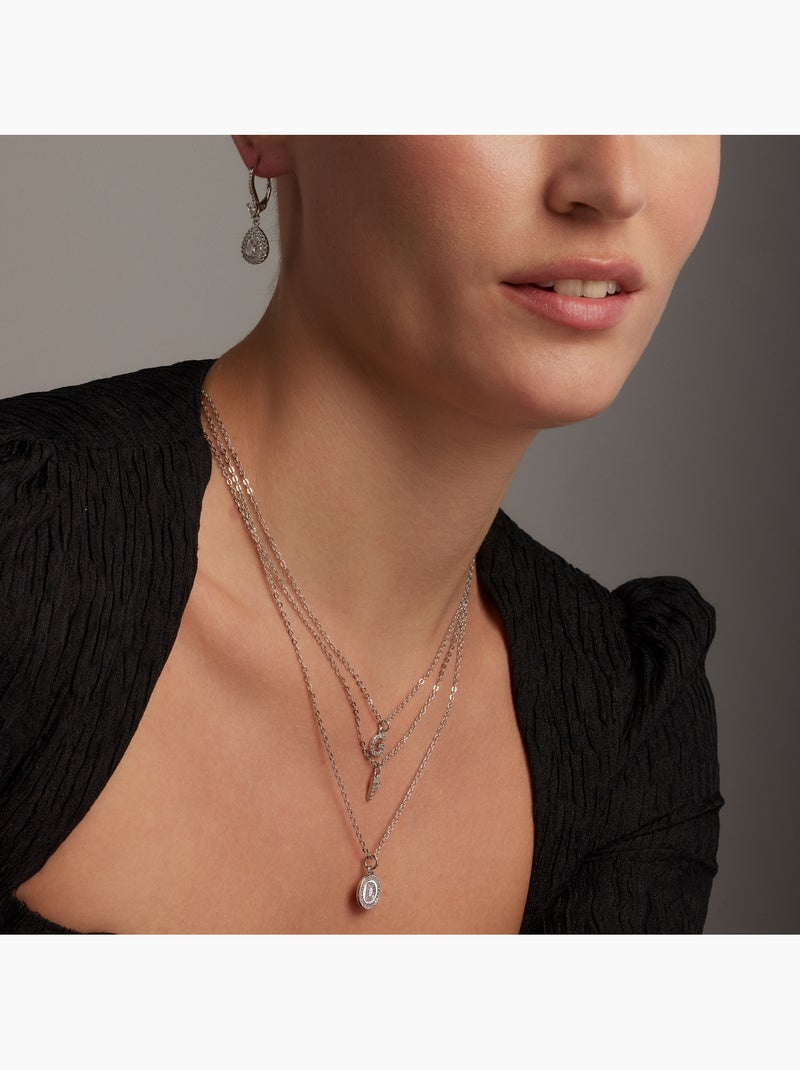 Collier Alphabet Luxenter argenté Blanc - Kiabi