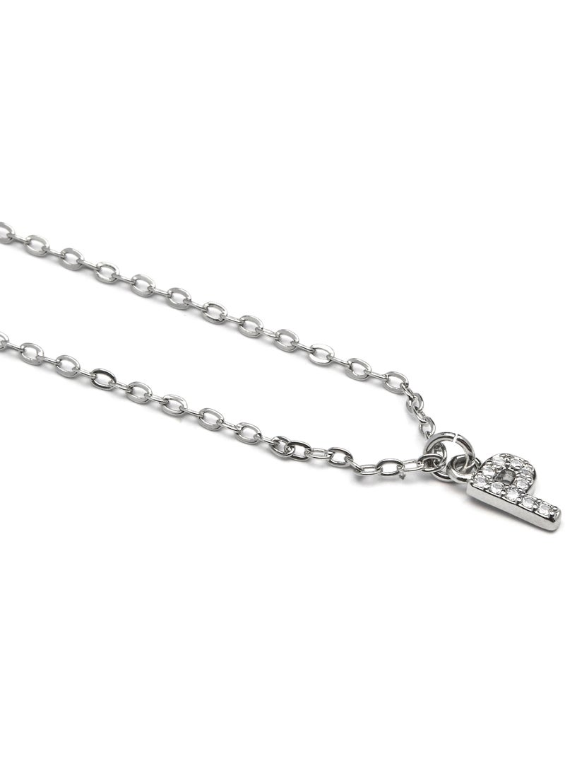Collier Alphabet Luxenter argenté Blanc - Kiabi