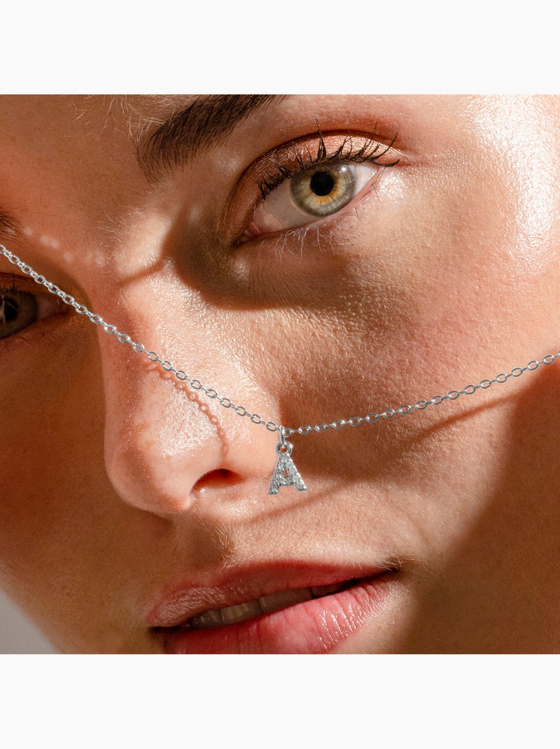 Collier Alphabet Luxenter argenté Blanc - Kiabi