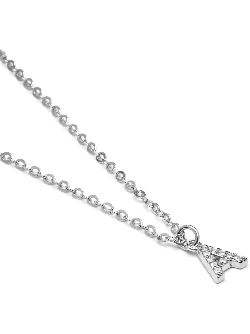 Collier Alphabet Luxenter argenté Blanc - Kiabi