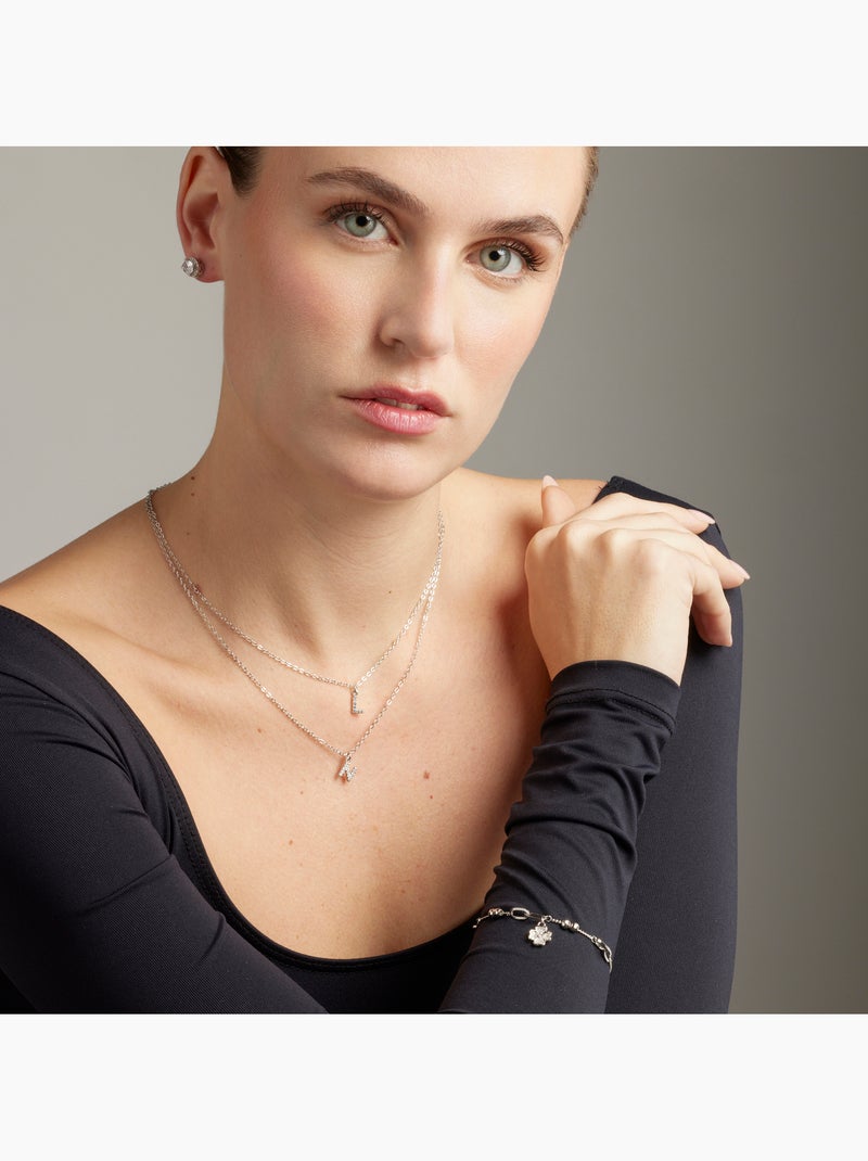 Collier Alphabet Luxenter argenté Blanc - Kiabi