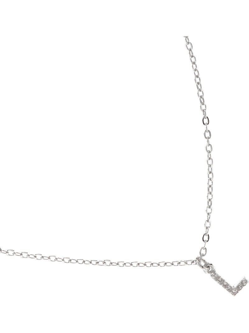 Collier Alphabet Luxenter argenté Blanc - Kiabi