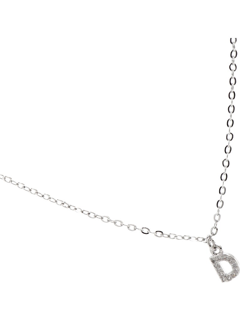 Collier Alphabet Luxenter argenté Blanc - Kiabi