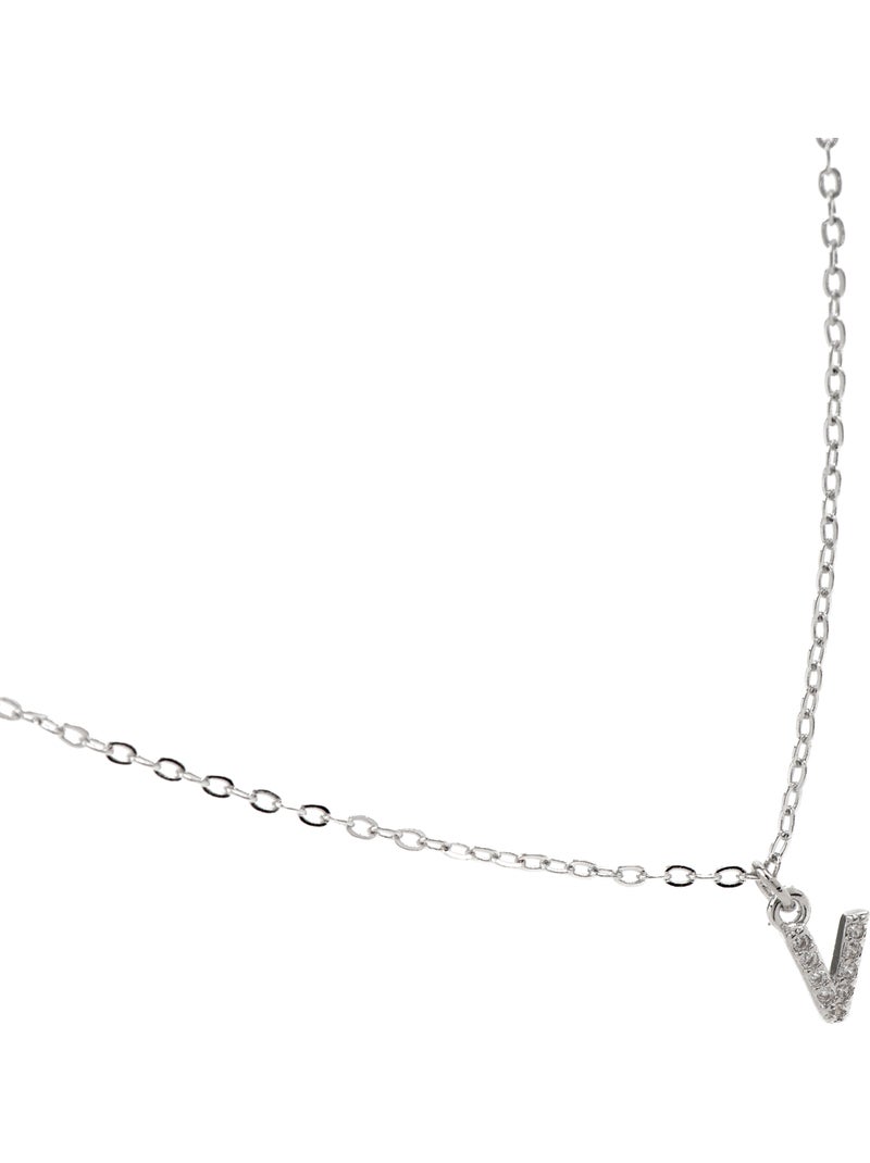 Collier Alphabet Luxenter argenté Blanc - Kiabi
