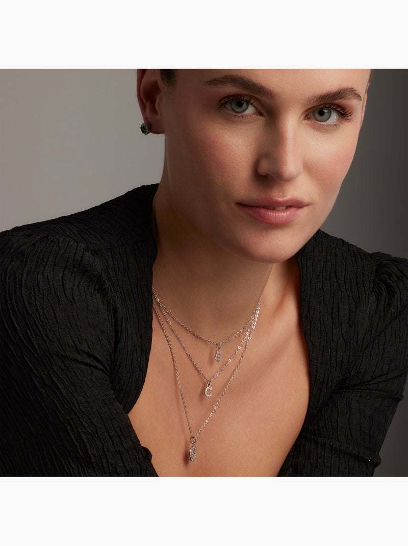 Collier Alphabet Luxenter argenté Blanc - Kiabi