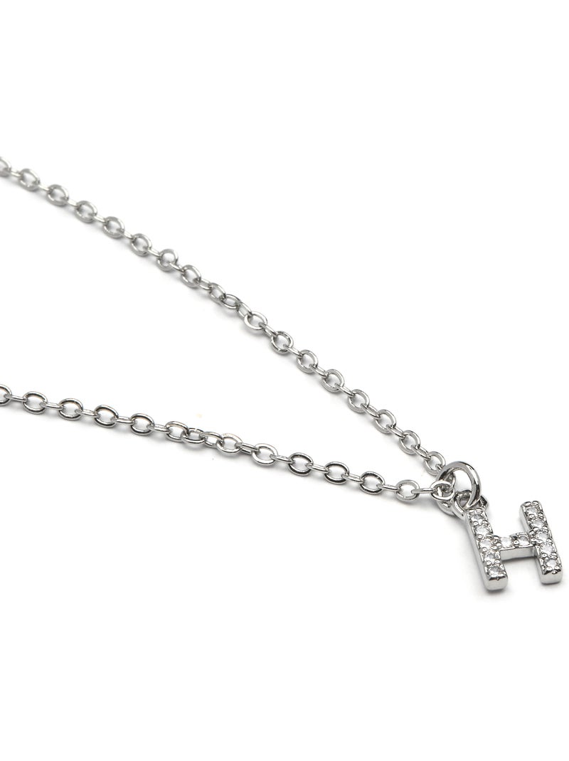Collier Alphabet Luxenter argenté Blanc - Kiabi
