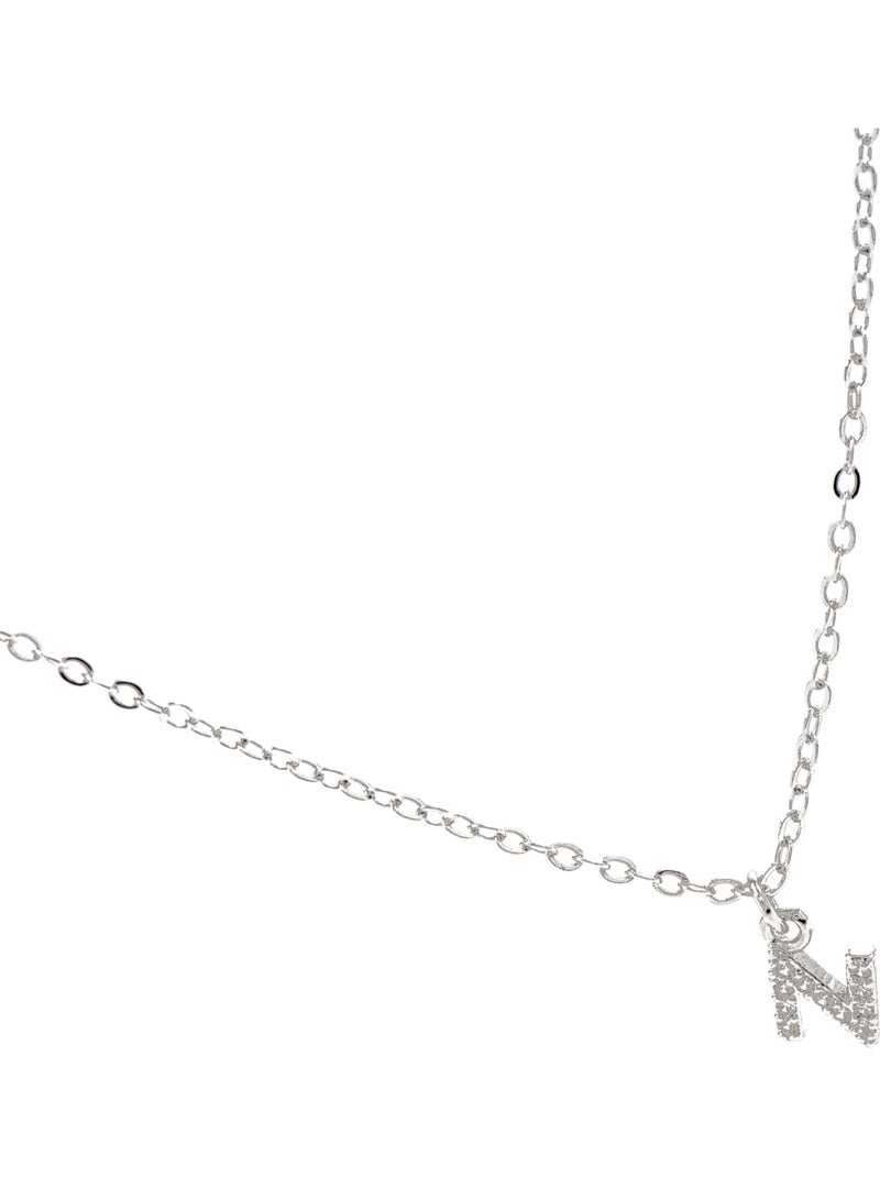 Collier Alphabet Luxenter argenté Blanc - Kiabi