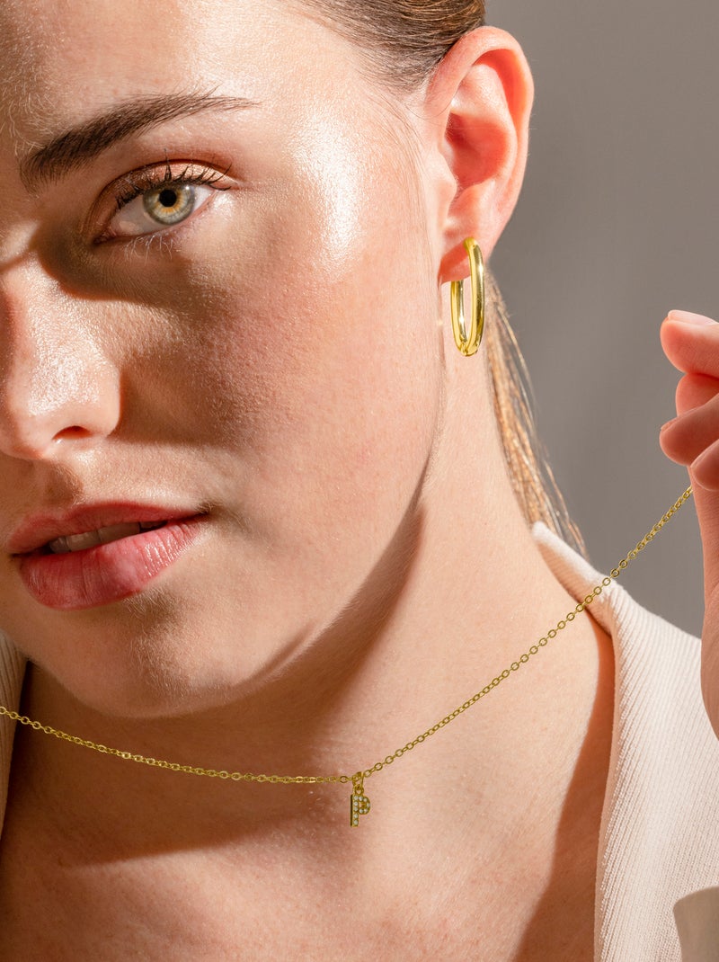 Collier Alphabet Luxenter Finition or 18k Blanc - Kiabi