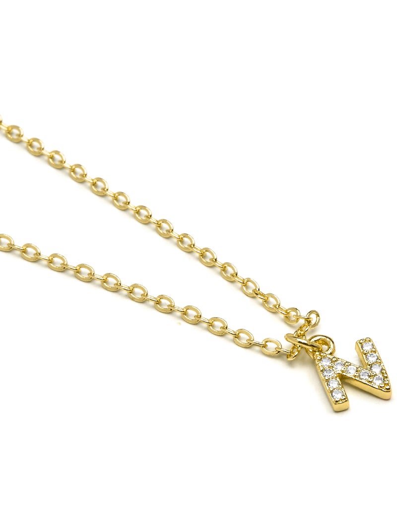 Collier Alphabet Luxenter Finition or 18k Blanc - Kiabi