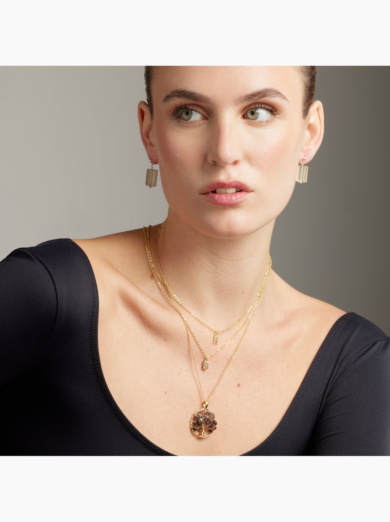 Collier Alphabet Luxenter Finition or 18k Blanc - Kiabi