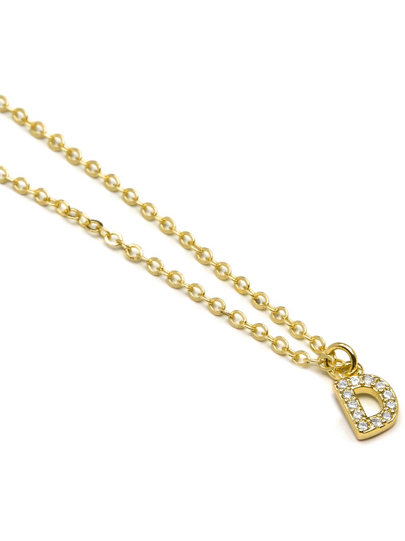 Collier Alphabet Luxenter Finition or 18k Blanc - Kiabi