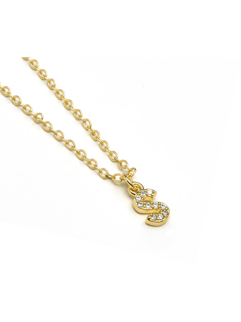 Collier Alphabet Luxenter Finition or 18k Blanc - Kiabi