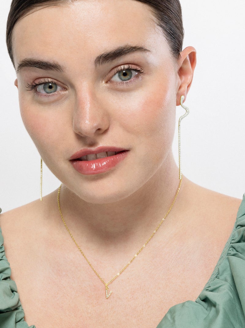 Collier Alphabet Luxenter Finition or 18k Blanc - Kiabi