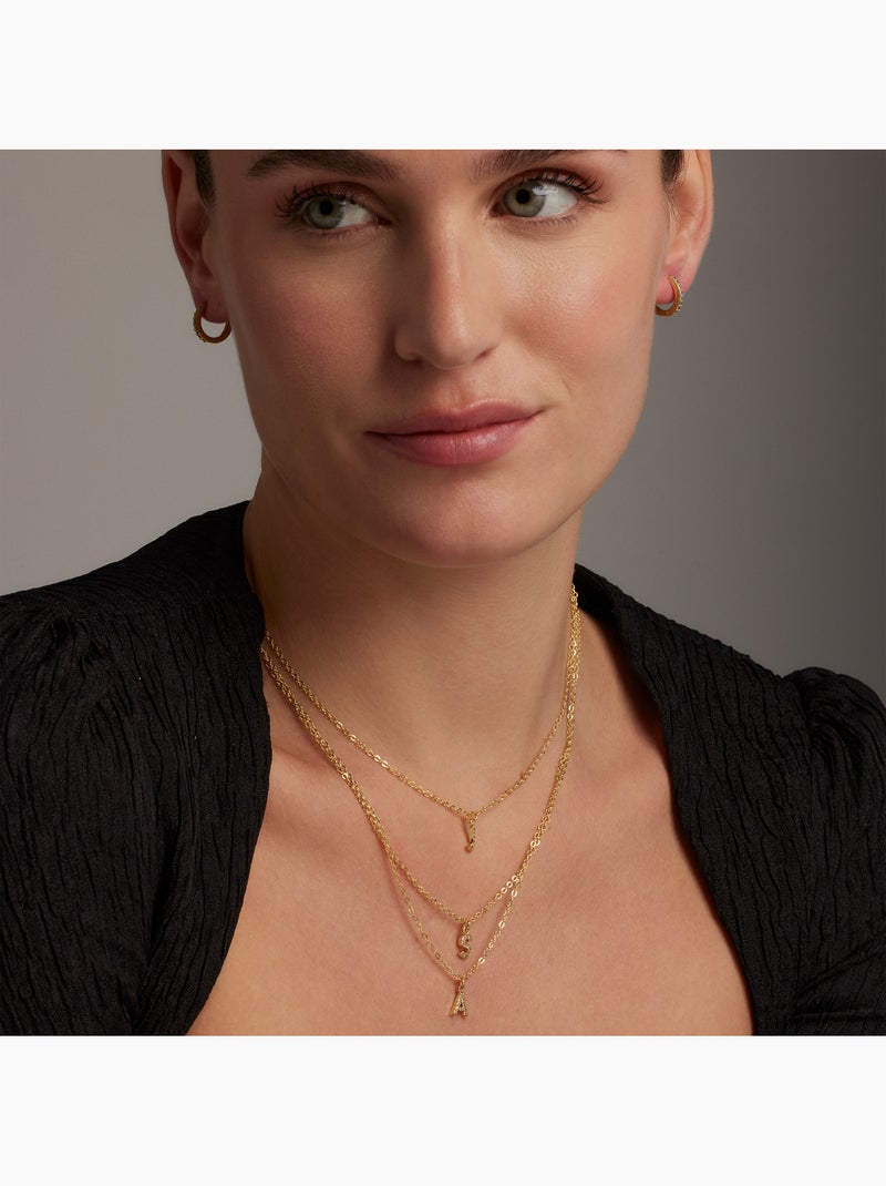 Collier Alphabet Luxenter Finition or 18k Blanc - Kiabi