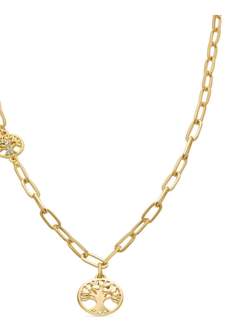 Collier arbre de vie en zirconium brillant, finition en or jaune 18 carats Multicolore - Kiabi
