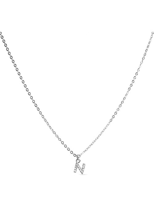 Collier avec Brilliant Zirconia à finition argentée - Lettre N de l’alphabet - Kiabi Collier avec Brilliant Zirconia à finition argentée - Lettre N de l’alphabet - Kiabi