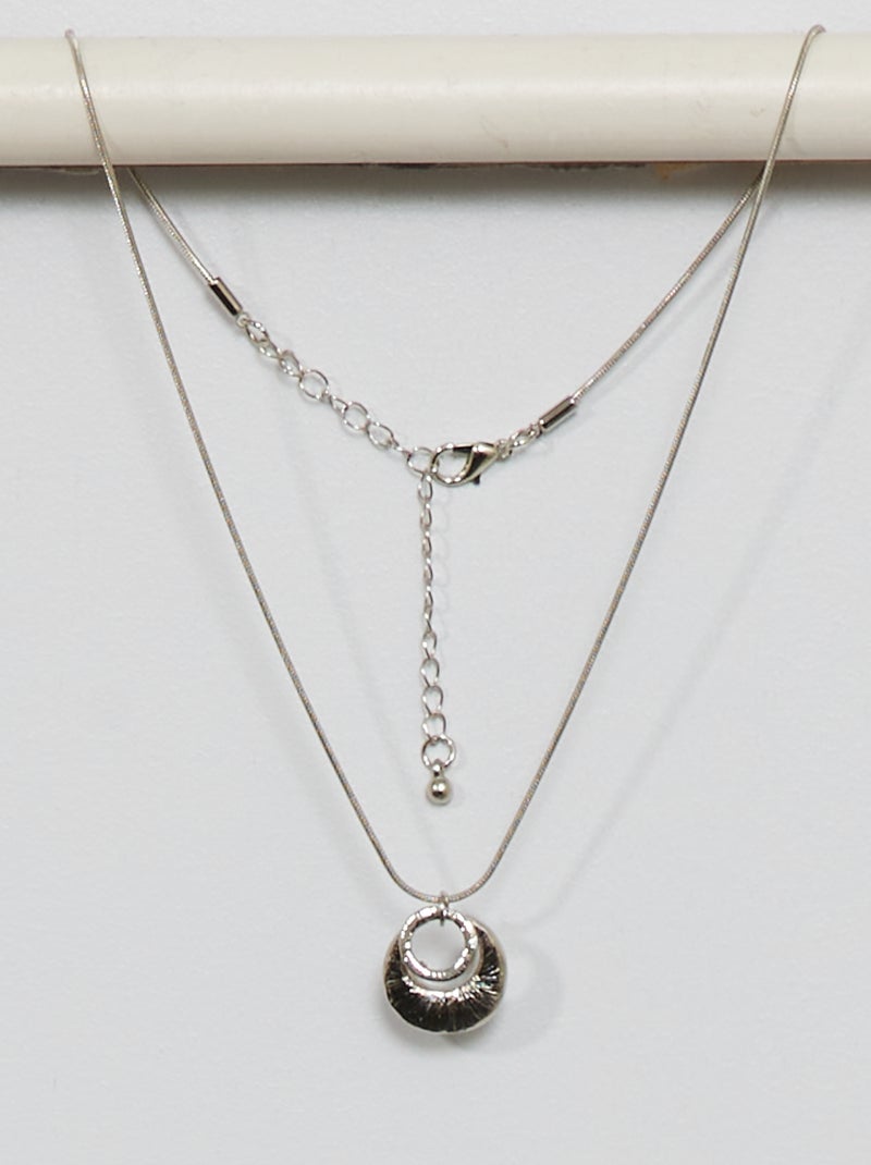 Collier avec pendentif rond BEIGE - Kiabi