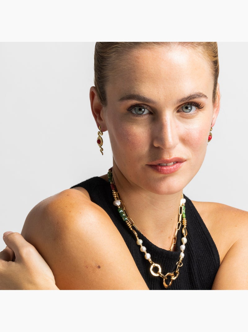 Collier avec perle blanche plaqué or 18 carats - Kany Blanc - Kiabi