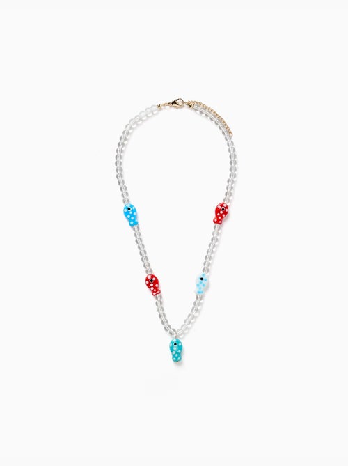 Collier avec perles et pendentif en forme de poisson - Kiabi