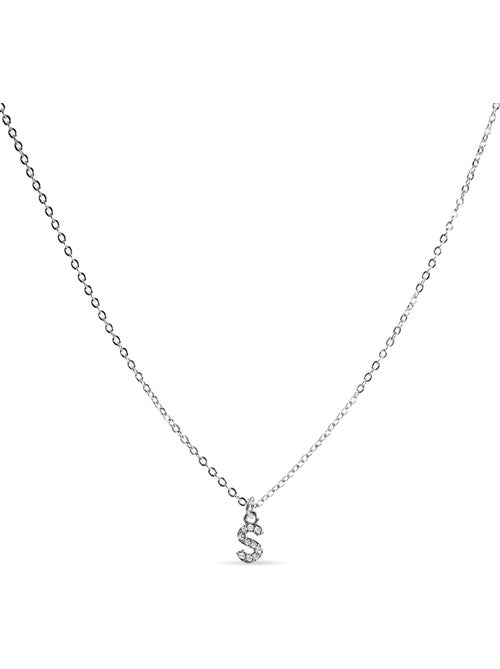 Collier avec zircone brillant à finition argentée - lettre S de l’alphabet - Kiabi Collier avec zircone brillant à finition argentée - lettre S de l’alphabet - Kiabi