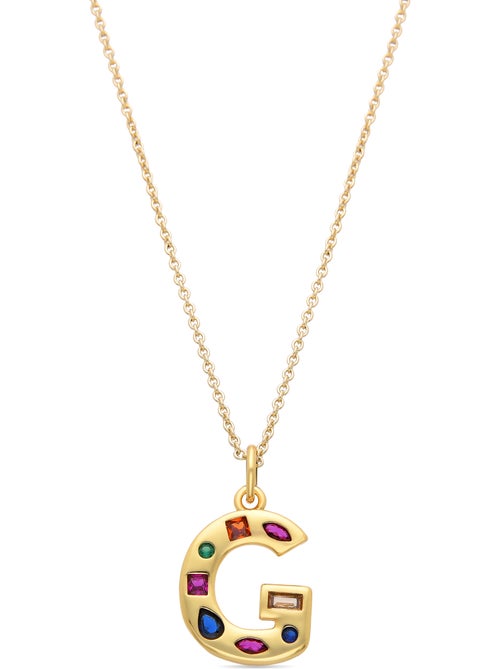 Collier avec zircone multicolore avec finition or 18k - lettre G de l’alphabet - Kiabi Collier avec zircone multicolore avec finition or 18k - lettre G de l’alphabet - Kiabi