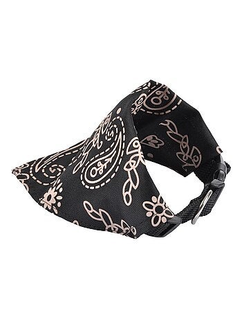 Collier bandana reglable pour chien noir